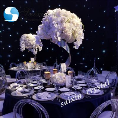 China ZT-364 Style Beautiful S Shape European Wedding Centerpiece Silver Metal Flower Vase Stand for sale