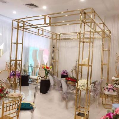 China European Style Wholesale Stainless Steel Luxury Golden Chuppah Wedding Furniture For Event for sale