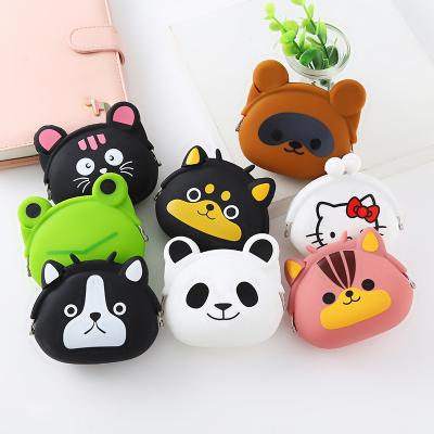 China Wholesale Waterproof Cute Cartoon Silicone Coin Clip Student Gift Silicone Key Mini Waterproof Kids Wallet for sale