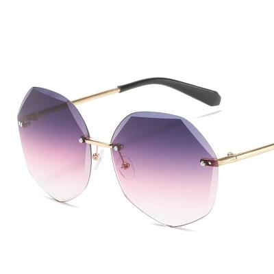 China Fashion sunglasses 2021 rimless cut sunglasses cut high edge sales selling fashion luxury sunglasses for sale