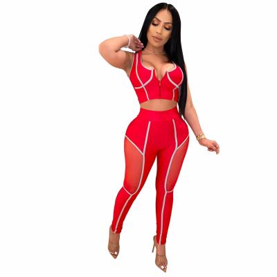 China 2021 New Hot Women's Yoga Style Tight Breathable Sports Mesh Stitching Suit for sale