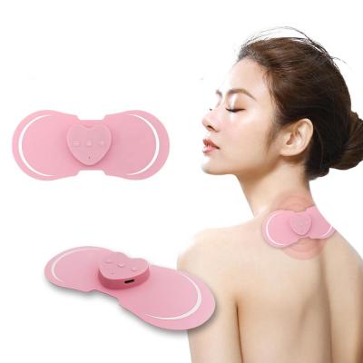 China Portable Body Massage Stimulator Stickers Physiotherapy Instrument Muscle Relief Pain EMS Mini Electric Neck Massager Cervical for sale