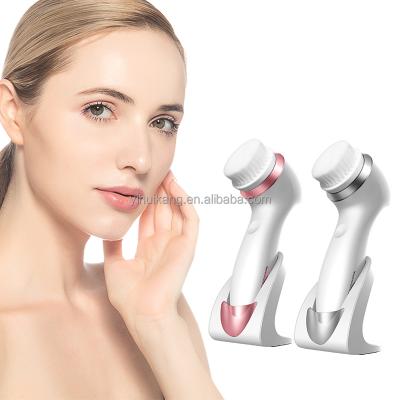 China Comfortable 3 in 1 Rotating Brush Electric Facial Cleansing Brush Deep Clean Silicone Waterproof Care Skin Facial Exfoliation for sale