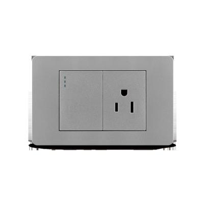 China Gray Single Open Three Pole Wall Lamp Switch Waterproof Socket Modern American Standard Residential/Multi-Purpose for sale