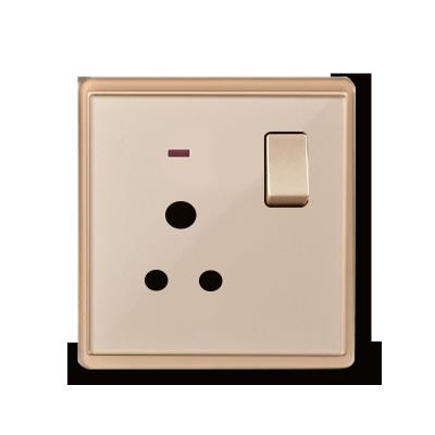 China Residential/Multi-Purpose Africa Electric British Standard 15A Open Switch Computer TV Doorbell And Dimmer Switch Outlet Gold Wall Socket for sale