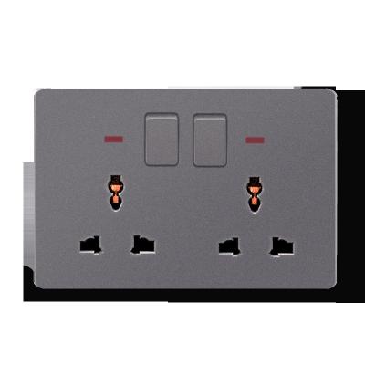 China Residential / Multi-Purpose Modern Luxury UK Type Home Open Double Power Switch Socket With Dual Function For UK Wall Sockets And Switches for sale