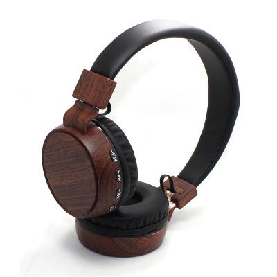 China Over-Ear With MIC And Adjustable Wooden Headset Wireless Classic Over-Ear Closed-Back Wooden Individual Headband Earbuds for sale