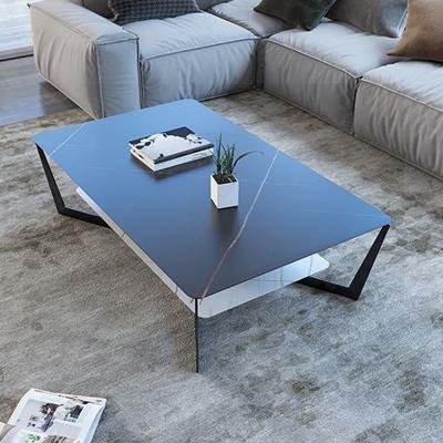 China Modern home marble coffee table living room sofa side table (height) adjustable Nordic light luxury slate coffee table for sale