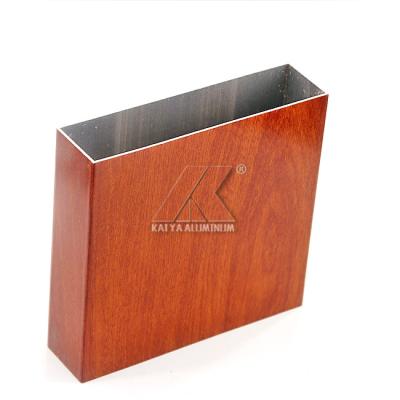 China 6061 T6 Square Extruded Beam Aluminium Alloy Tube Profiles Wood Grain Timber for sale