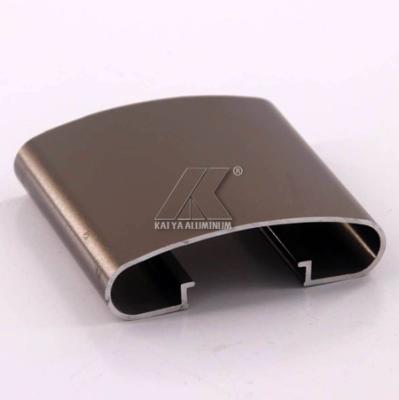 China Shop Aluminum Handrail Extrusions Gold Anodized 6063 Series Alloy T5 Temper for sale