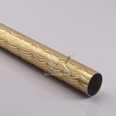 China Golden Spray Coating Aluminum Round Tubing For Roller Blind And Curtain Aluminium Section for sale