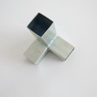 China Zinc Plating Metal Carbon Steel Customized Square Pipe Fitting In China for sale