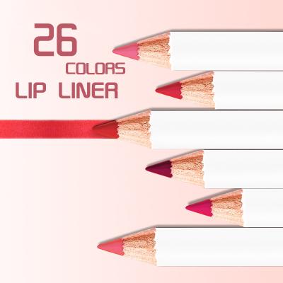 China Waterproof 26 Colors Matte Vegan Lip Liners Custom Waterproof Private Label 2 In 1 Lip Liner Eyebrow for sale