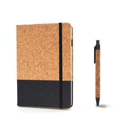 China Agriculture Wholesale Excellent Quality Personalized A5 Cork With Fabric Cover Notebook with pen Loop For Office Supplies for sale