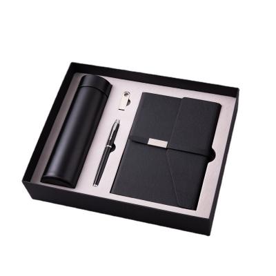 China Agriculture Luxury PU leather notebook journal A5 notebook gift set for business with thermal and USB drive for sale