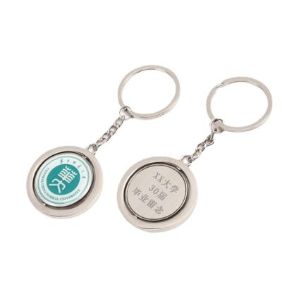 China Metal Wholesale Keychain craft custom made personalized logo rings Metal key ring rotating souvenir metal custom logo 3d key china for sale