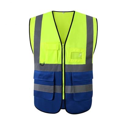 China Reflective vest Wholesale Custom logo Traffic Safety Reflective Vest Emergency Safety Vest Vest With Pockets and Zipper for sale