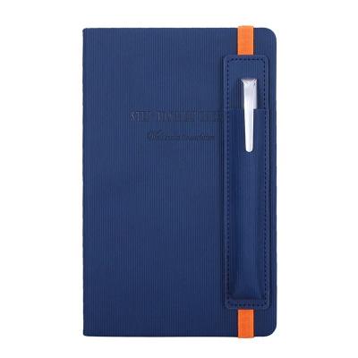 China Agriculture A5 Wholesale Business Strap Leather Pen Insertion Journal Notebook Printable Logo custom logo pen pocket for sale