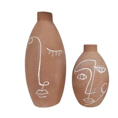 China Modern Modern Ceramic Human Flower Vase With Antique Faces Succulent Pot For Glazed Planter Head Garden Decoration for sale