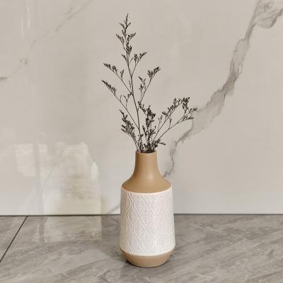 China Handmade Modern Hotel Ornament White Christmas Space Luxury Ceramic Tabletop Flower Vase Decorative crackled minimalist minimalist softly all season for sale