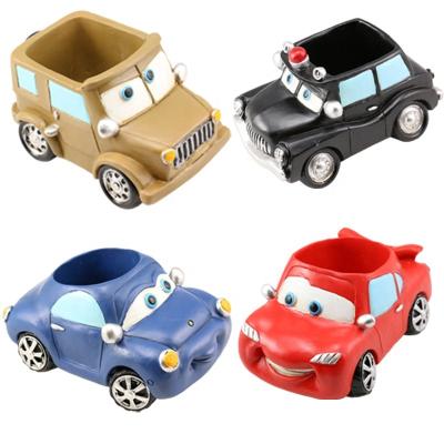 China Retro Car Decoration Cute Piece Tabletop Succulent Plant Creative Resin Cartoon Landscape Micro Artifact Planter for sale