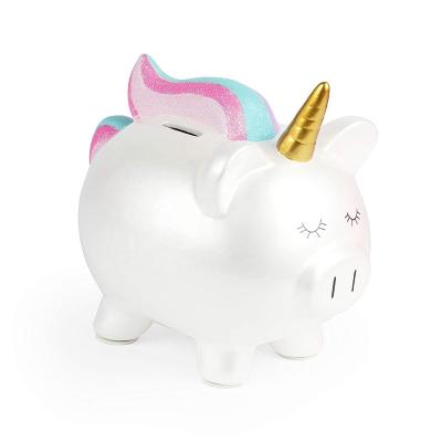 China Modern Antique Ceramic Porcelain Glazed Piggy Bank Unicorn Piggy Bank for sale