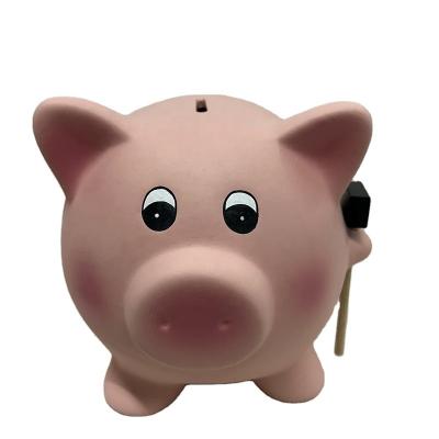 China Home Decorations.Gifts Silver Cute Ceramic Piggy Pig With Hammer Coin Saving Box Kids For Christmas Birthday Gifts for sale