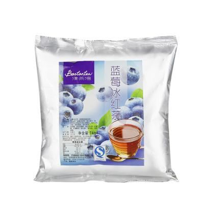 China Natural blueberry black tea powder restaurant milk tea shop cafe use instant milk tea powder for sale