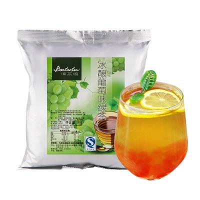 China Natural Ice Grape Flavor Green Tea Drink Three In A Fruit Flavor Instant Tea Powder for sale