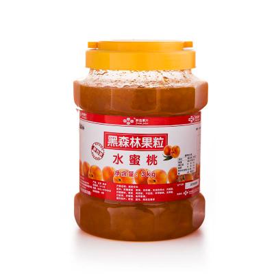 China Tea Restaurant Black Forest Peach Jam With Pulp Sand Ice Jam 3kg Special Milk Tea Block Raw Material for sale