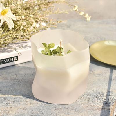 China Wholesale empty home decoration matte frosted glass votive matte clear candle jars aromatherapy candle packaging jar for sale