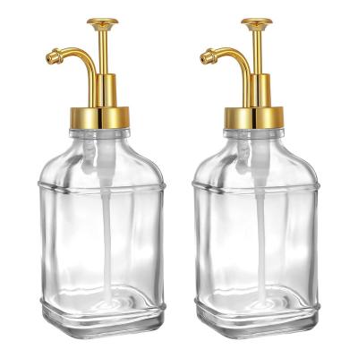 China Custom Empty Glass Shampoo Conditioner Foam Soap Dispenser Liquid Personal Care Lotion Bottles Clear Glass Pump Bottle With Pump for sale