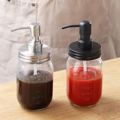 China Wholesale 400ml 750ml Bathroom Hand Soap Dispenser Foaming Liquid Glass Mason Jar Freshness Preservation With Pump Lid for sale