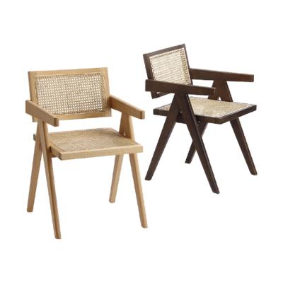 China Modern Solid Wood Style Dining Chair With Back Cane Back Cane Dining Chair for sale