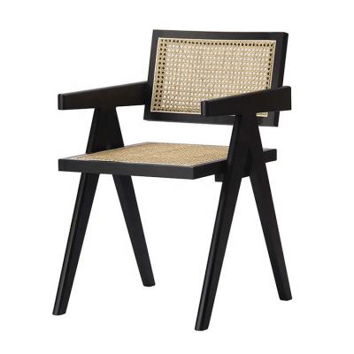 China Durable High Quality Dining Chair Designer Wood Frame Rattan Back Cane Dining Chair for sale