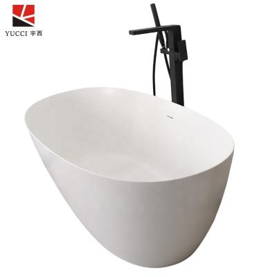 China Freestanding Solid Outdoor Artificial Stone Resin Bathtub Bathroom Stone Single Bathtub for sale