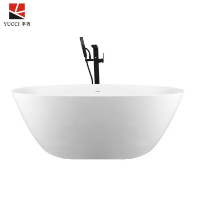 China Solid Outdoor Artificial Stone Solid Stone Tub Resin Bathtub Freestanding Bathtub For Apartment for sale