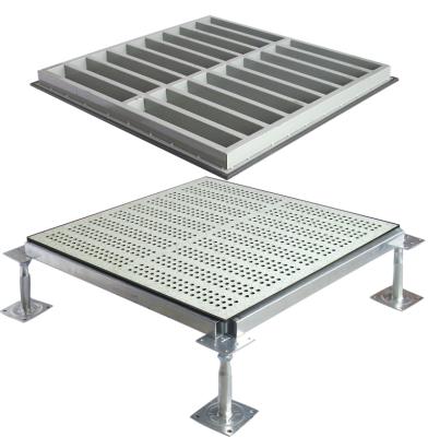 China Modern airflow raised floor system in all steel or aluminum with adjustable ventilation rate for sale