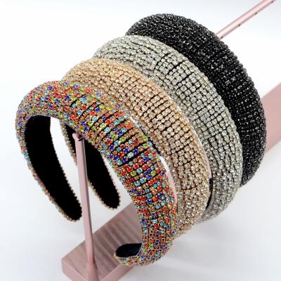 China Hair Accessories Headband Hot Sale Hair Band Accessories Fashion Girls Padded Diamond Headband Rhinestone Sponge Baroque Headbands For Women And Girls for sale