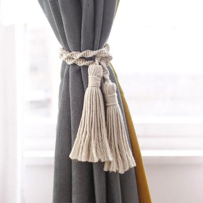 China Curtain Tiebacks Tassel Tie-Back Rope Curtain Tie Backs Handmade Macrame Curtain Tiebacks for sale