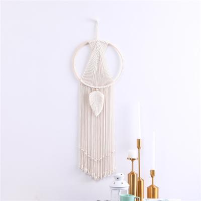 China 100% Cotton Rope and Dreamy Geometric Macrame Wooden Wall Hanging Tapestry Boho Home Decor for Nursery, Doorway, Apartment, Wedding Decor for sale