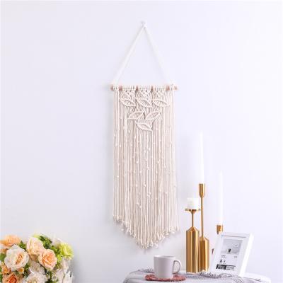 China 100% Cotton Rope and Wall Hangings Boho Bedroom Wall Art Decor Home Geometric Dorm Geometric Wood Woven Bohemian Tapestry with Tassel for sale