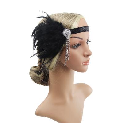 China 1920s Popular Headband Women Plastic Flap Accessories For Women Black for sale