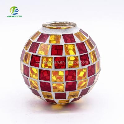 China Hand Mosaic Glass Home Decoration Colored Candlestick For Valentine's Day for sale