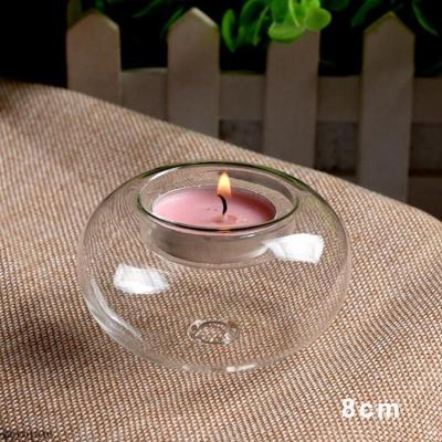 China Home Decoration Custom Europe Style Round Prayer Glass Candle Holder Hollow Out Candle Jars Flower Elegant Bell Candle Jars Glass for sale