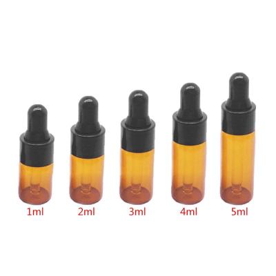 China 10pcs Amber Glass Dropper Bottles With Black Cosmetic Cap For Essential Oil Perfume Sample Bottle Aromatherapy for sale