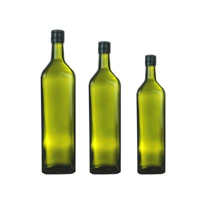 China Wholesale 250ml 500ml 750ml Food Glass Natural Green Empty 0.5l Olive Oil Luxury Cooking Bottle With Cork Stopper Cap Insert Gift Box for sale