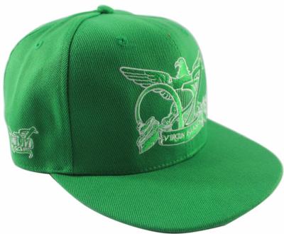 China COMMON Custom Design Structured Acrylic Green Embroidery Fashion Snapback Hats for sale