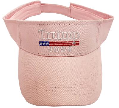 China 2024 Election Good Quality New Cotton Twill Character Embroidery Women's Red Trump Sun Visor for sale