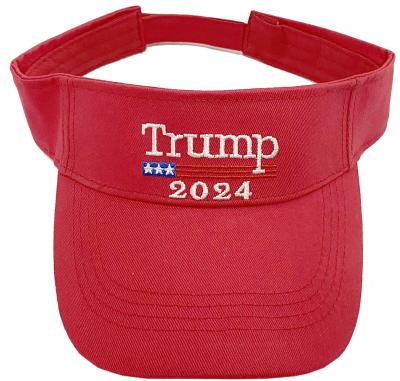 China 2024 Election Good Quality Twill Character Cotton News Trump Women's 100% Red-Pink Sun Visor for sale